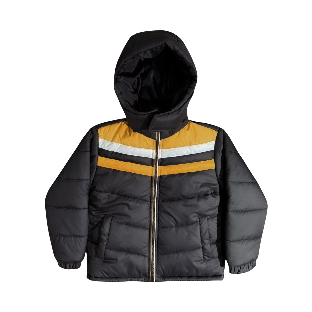 Black-Mustard Puffer Jacket
