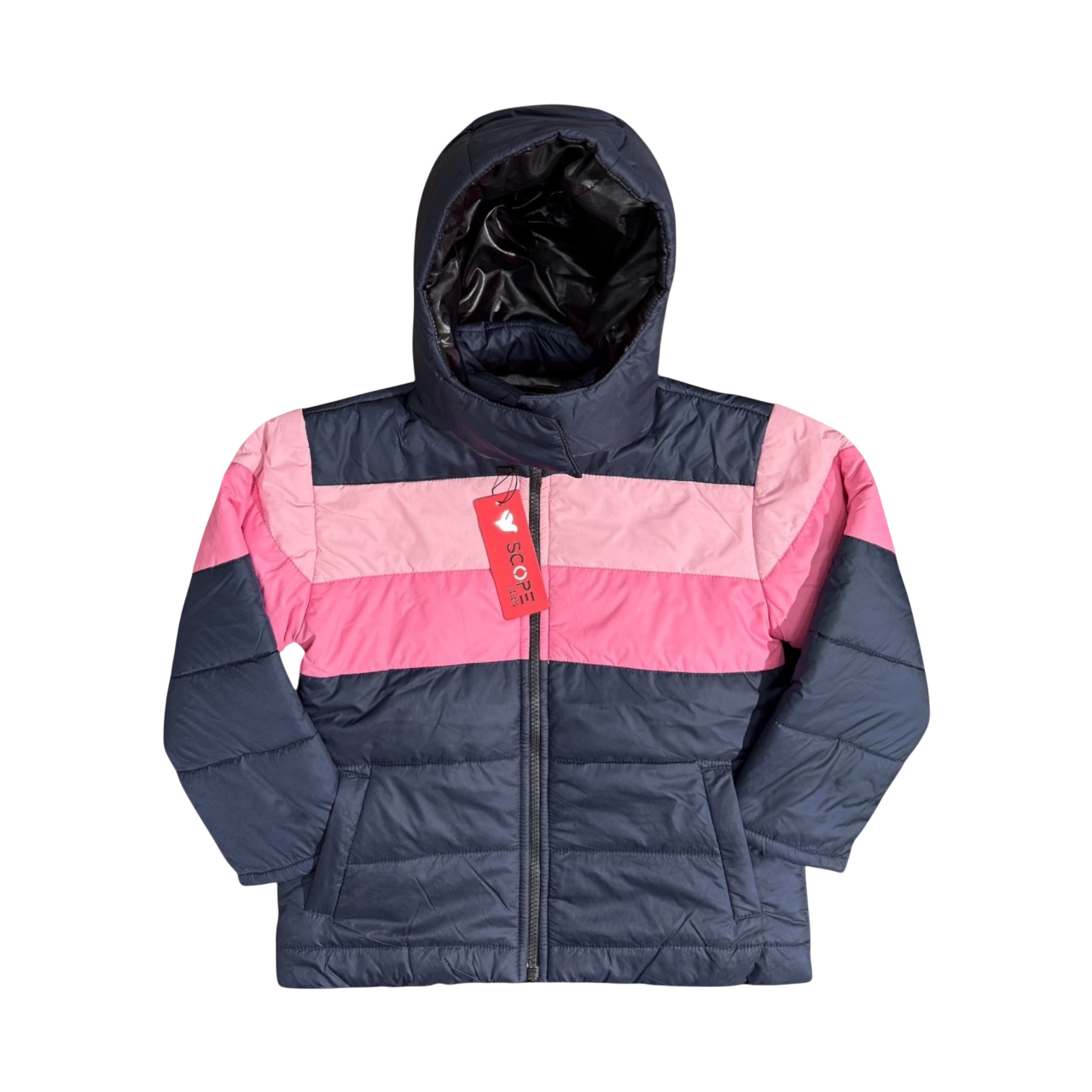 Navy-Pink Puffer Jacket