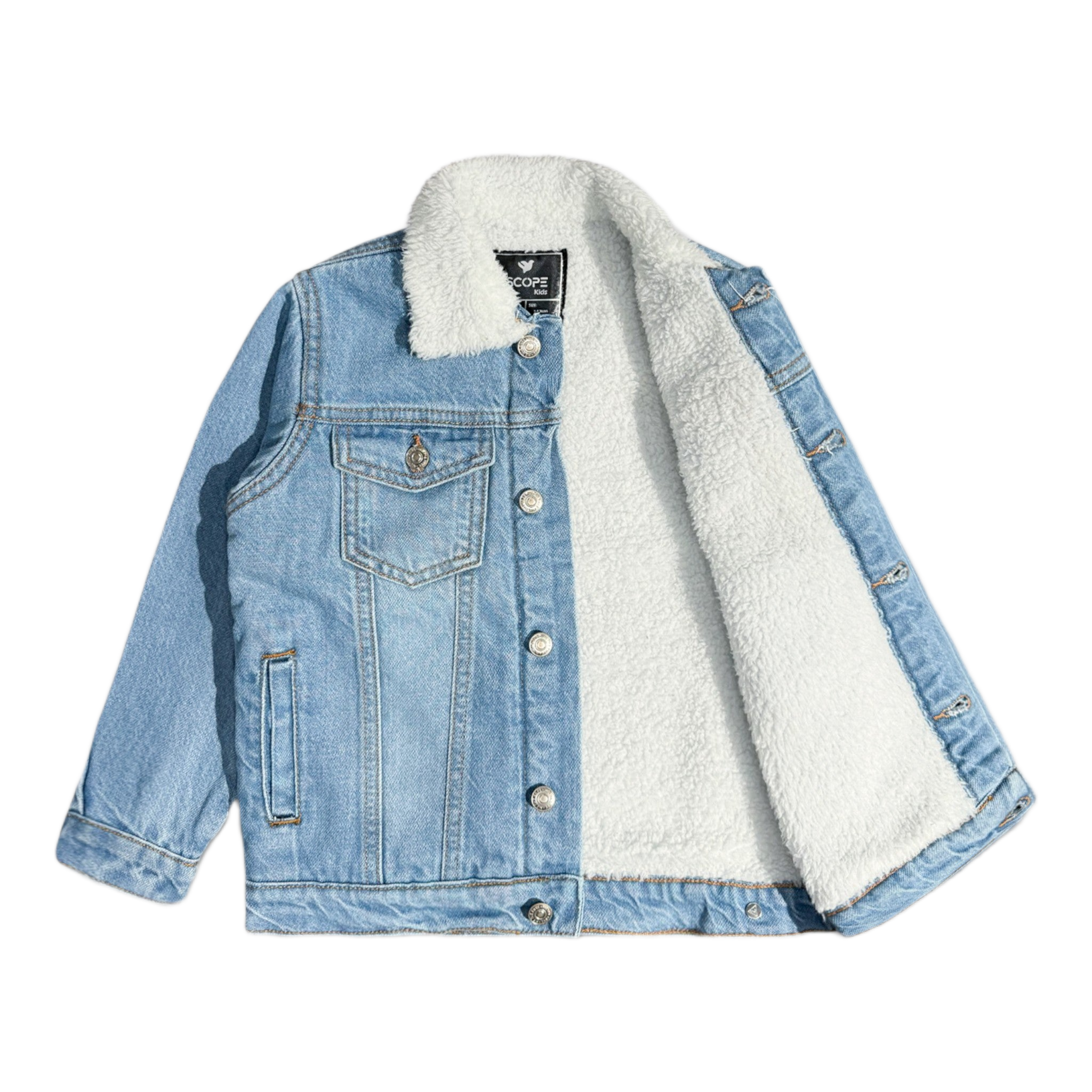 Light Blue Denim Fur Jacket